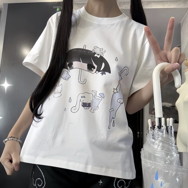 Women'S Fashion Umbrella - T-shirt da donna a maniche corte