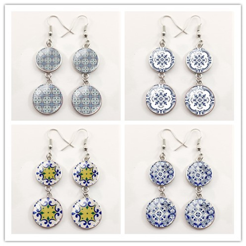 Women'S Fashion Portugal - Acquista Piastrella Portoghese Orecchini Grafici Mandala