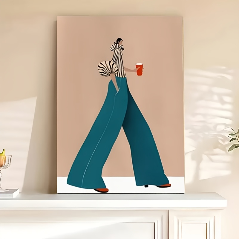Women'S Fashion Trousers - Pantaloni blu alla moda Donna Poster