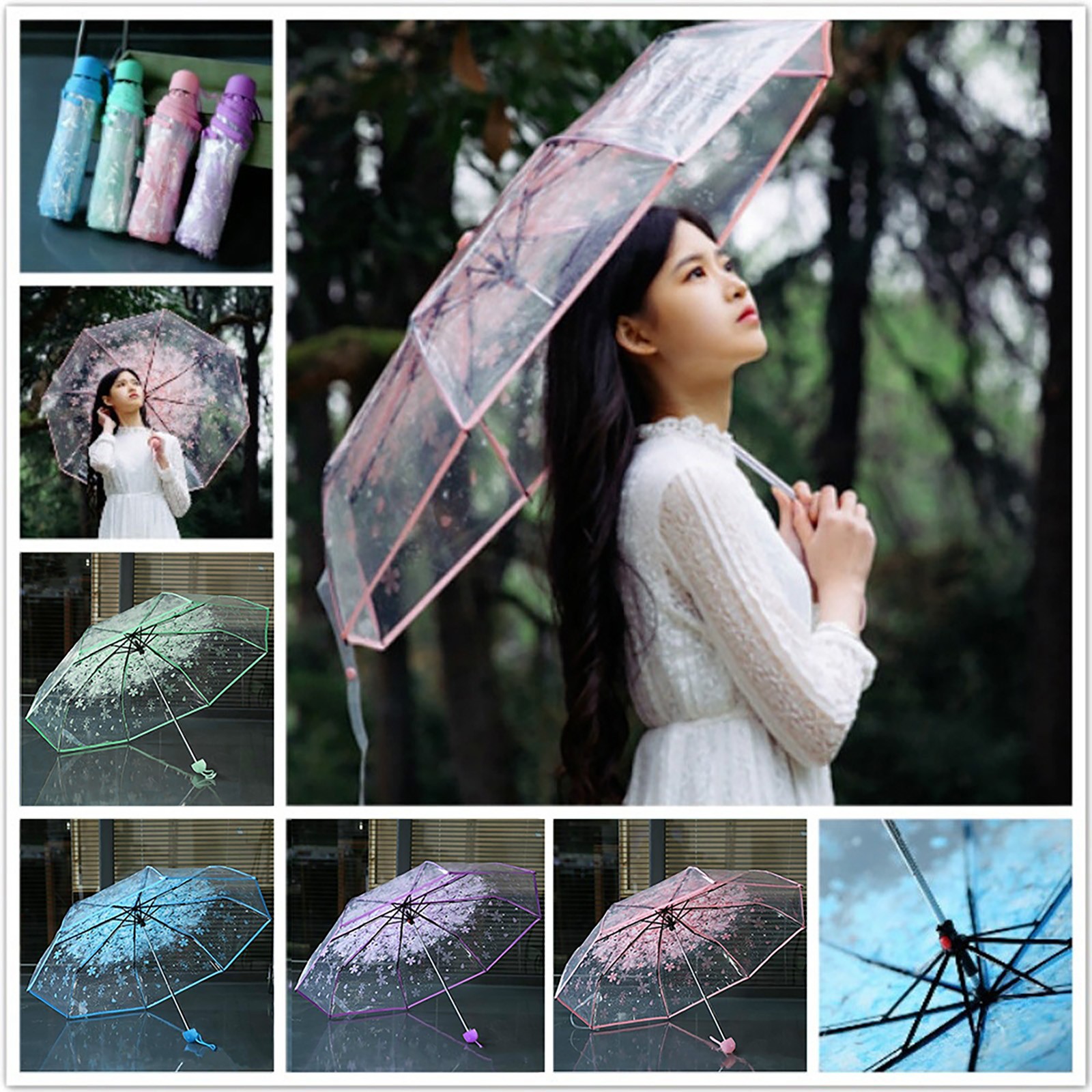 Ombrello Pieghevole Trasparent - Women'S Fashion Umbrella recensione e prezzo