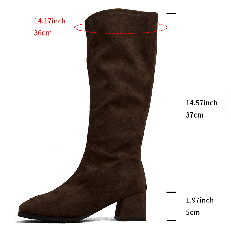 Moda Nero Tacchi alti spessi S - Women'S Fashion Knee High Boots recensione e prezzo